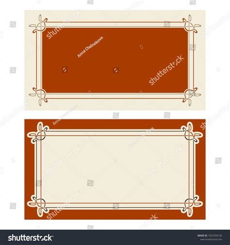 Invitation Cards Art Nouveau Frames Space Stock Illustration 1023705142