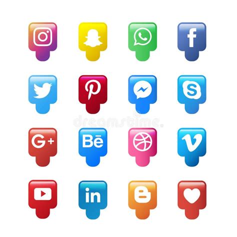 Social Media Icon Collection Editorial Photo Illustration Of