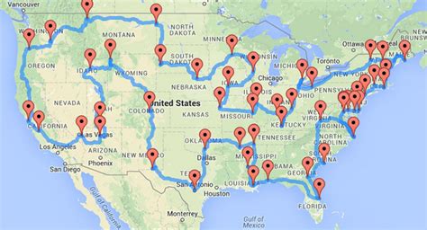 Ultimate American Road Trip By Dr Randy Olsen Road Trip Map