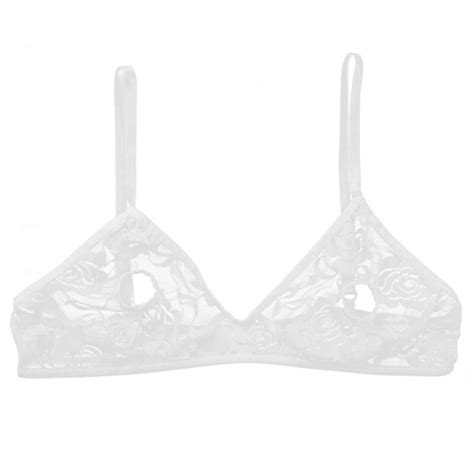 Women Hollow Out Sexy Lingerie Open Nipple Sheer Bra Strappy Wire Free