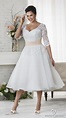 20 Best Plus Size Tea Length Wedding Dresses with Sleeves - Home ...