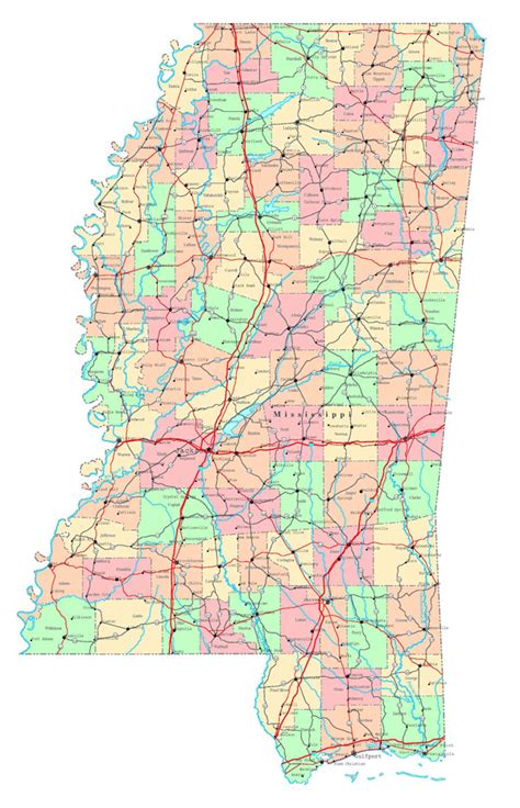 Large Detailed Roads And Highways Map Of Mississippi State With Porn Sex Picture