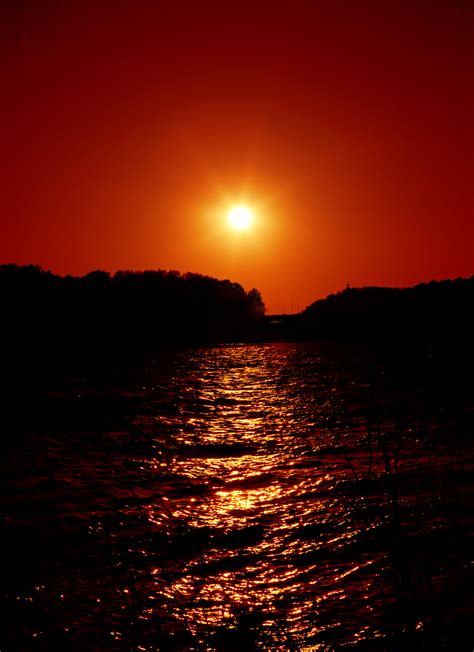 Free photo: Sunset - Dark, Red, Sea - Free Download - Jooinn