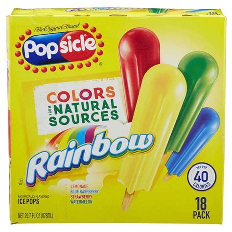 Popsicle Rainbow Ice Pops 18 Pack Popsicles Meijer