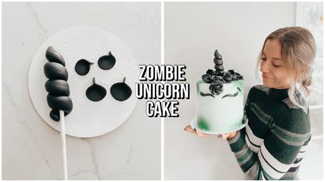 how to make a zombie unicorn cake halloween cakes youtube