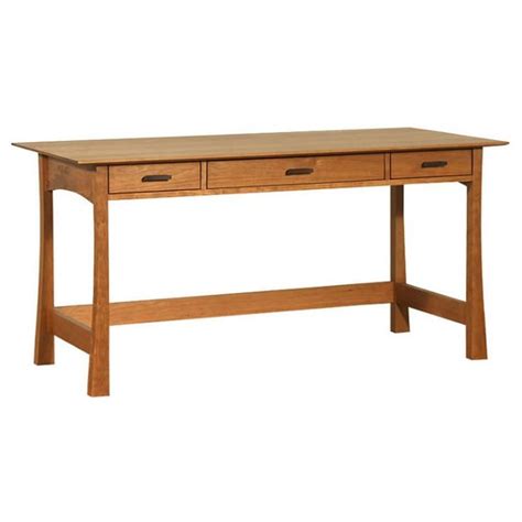 Contemporary Craftsman Cherry Wood Library Writing Desk Vermont Made