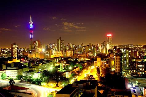 Johannesburg At Night Night City South Africa Africa