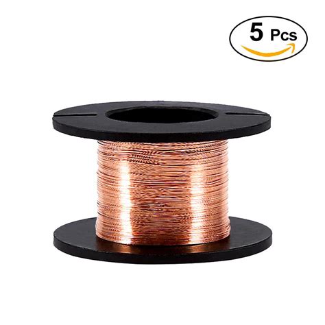 Walfront 5pcs 01mm Enameled Wire Copper Winding Wire Enamelled Repair