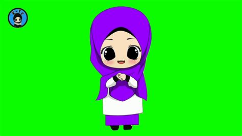 Green Screen Animasi Muslimah Mulut Bergerak Youtube