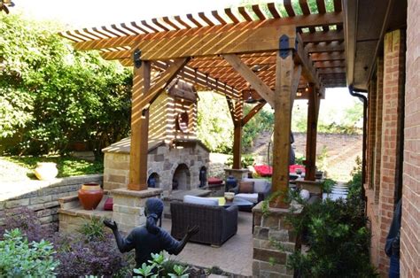 40 Best Patio Designs With Pergola And Fireplace Covered Outdoor Living Space Ideas