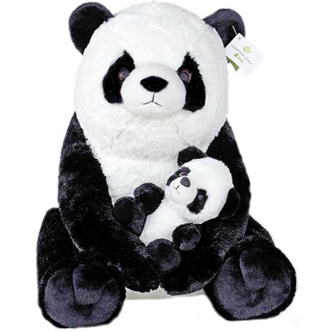 Giant Pandas Plush Stuffed Animals 18 Inch Teddy Bear With Baby Panda