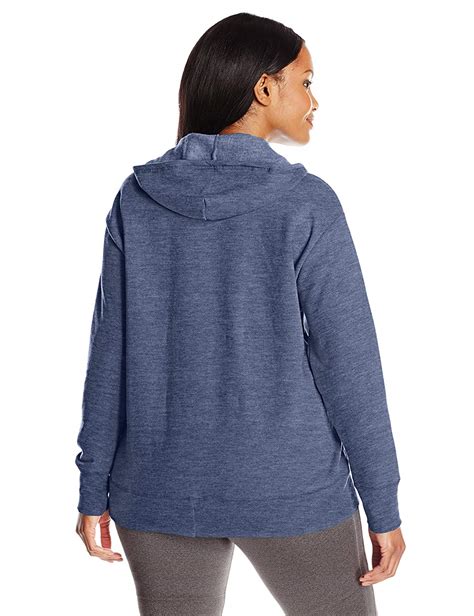 Just My Size Womens Plus Size Full Zip Fleece Hoodie Navy Navy