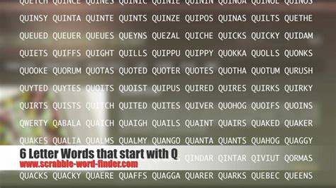 So, if you want to learn about the desserts list then we seem this post will support you. 6 letter words that start with Q - YouTube