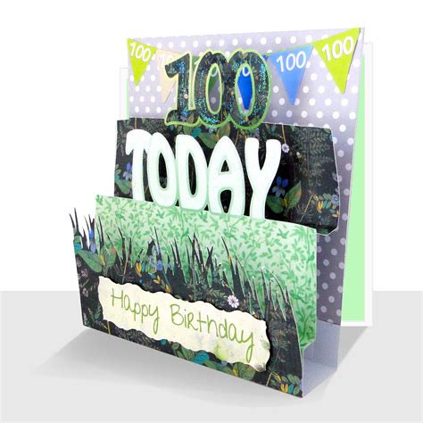 100th Birthday Card 3d Luxury Pop Up Handmade Card For Him Paradis