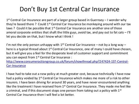 1st Central Car Insurance