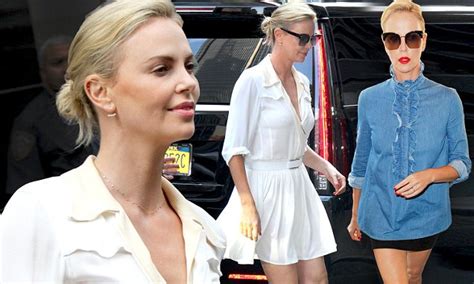 Charlize Theron Flashes Legs In Two Sexy Outfits In Nyc Daily Mail Online