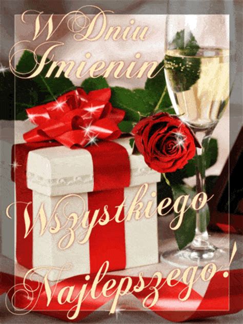 W dniu imienin twoichkochana krystynotakie życzenia z sercamojego do ciebie płynąniech tobie los pomyślnyzawsze sprzyjaszczęście i. Prezent róża i szampan na imieniny - Życzenia na GifyAgusi.pl