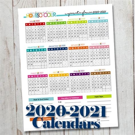2021 At A Glance Calendar Free Month Calendar Printable