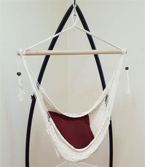 Ages naturally to a beautiful silver grey. White Cotton Rope Hammock Chair With Tassels - Heavenly ...