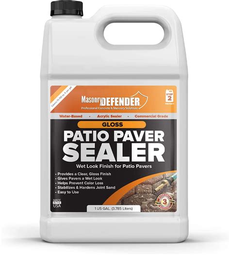 Gloss Wet Look Patio Paver Sealer 1 Gal Clear Water Based Sealant