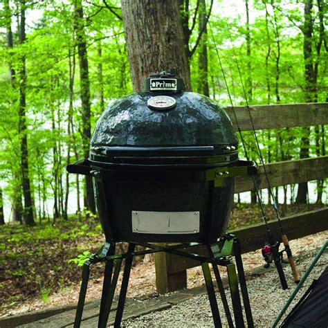 Primo Oval Junior 200 Ceramic Kamado Grill On Go Portable Carrier With