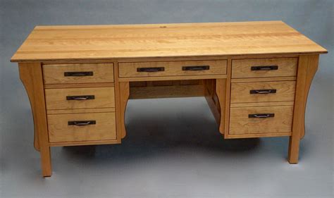Hand Crafted Cherry Mission Style Executive Desk By Gerspach