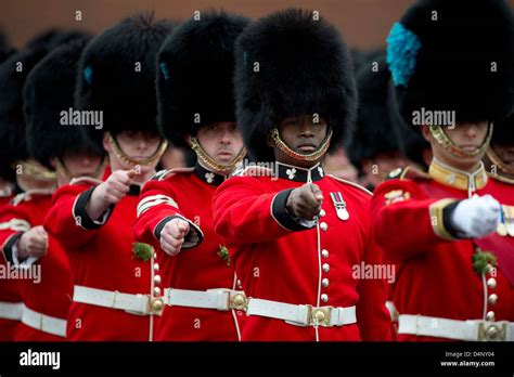 Irish Guards Serving In The British Army On Parade In Aldershot 173