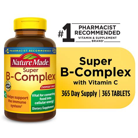 Nature Made Super B Complex With Vitamin C And Folic Acid Tablets Dietary Supplement 365 Count