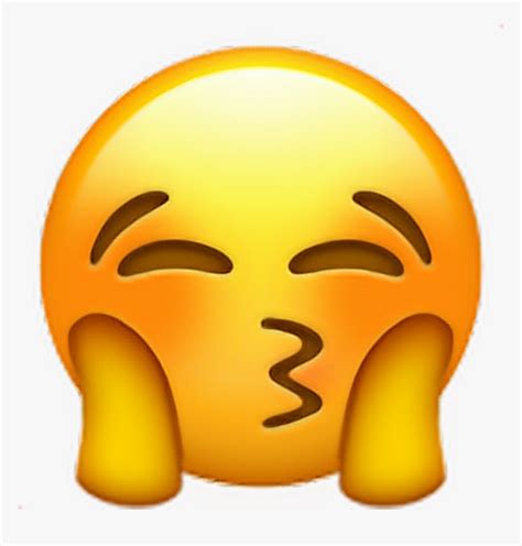 Emoji Blush Love Kiss Kiss Emoji Blushing Emoji With Hearts Hd Png