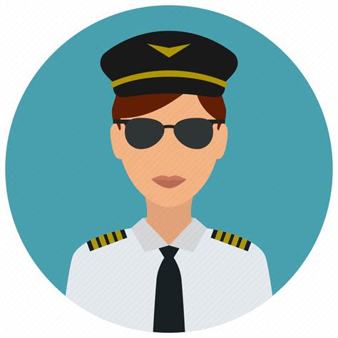 Hat Pilot Services Sunglasses Tie Woman Avatar Icon Download On