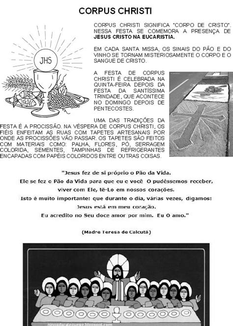 Blog Da Catequista Lucimar Corpus Christi