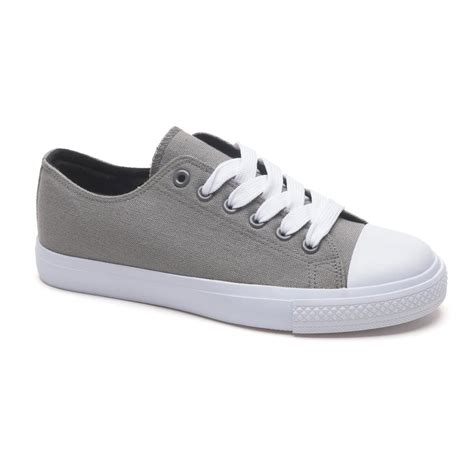 Womens Low Canvas Shoes Grey Number One Shoes