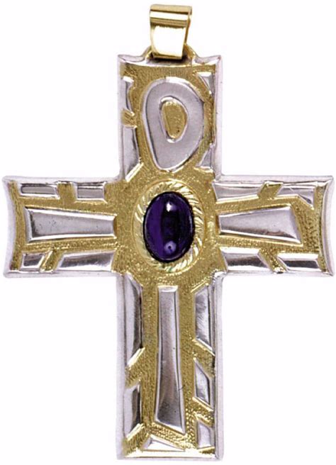 Episcopal Pectoral Cross Cm 9x7 35x28 Inch Chi Rho Symbol Lapis