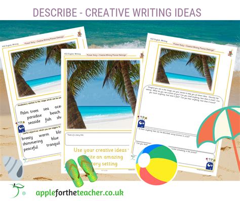 Describe Beach Setting Creative Writing Planner Activity Apple For