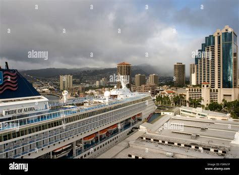 Cruise Ship Moored In The Port Of Honolulu Oahu Hawaii Pride Of