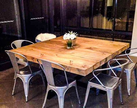 Square Industrial Dining Table