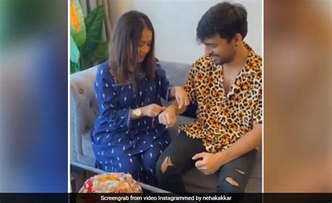 Neha Kakkar Celebrates Raksha Bandhan With Tony Kakkar Singer Gives Watch To Her Brother Watch