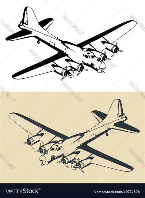 B 17 Flying Fortress Royalty Free Vector Image
