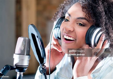 Singer In A Recording Studio High Res Stock Photo Getty Images