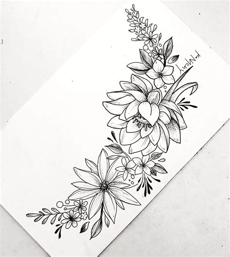 Pin By Mary Laib On Tattoos ☠️ Drawings ️ Flower Tattoo Drawings