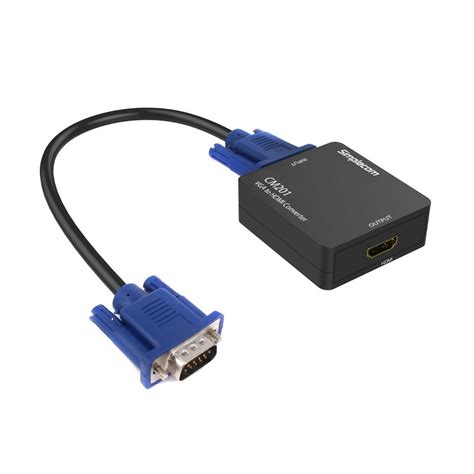 This means your source with hdmi and will display through your vga device, with no audio output (vga doesn't support audio). Simplecom CM201 Full HD 1080p VGA to HDMI Converter with Audio