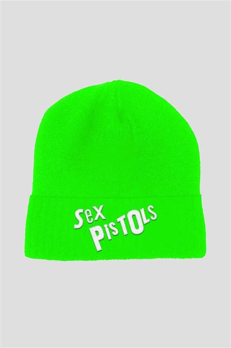 Hats Band Logo Fluorescent Green Beanie Hat Sex Pistols