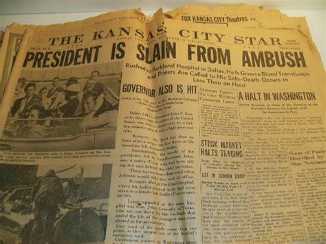 The Kansas City Star November 22 1963 John F Kennedy Slaying By The