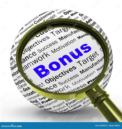 Bonus Magnifier Definition Shows Financial Reward Or Benefit Stock