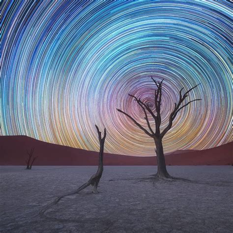 Swirling Star Trails Captured Over The Namib Desert By Daniel Kordan