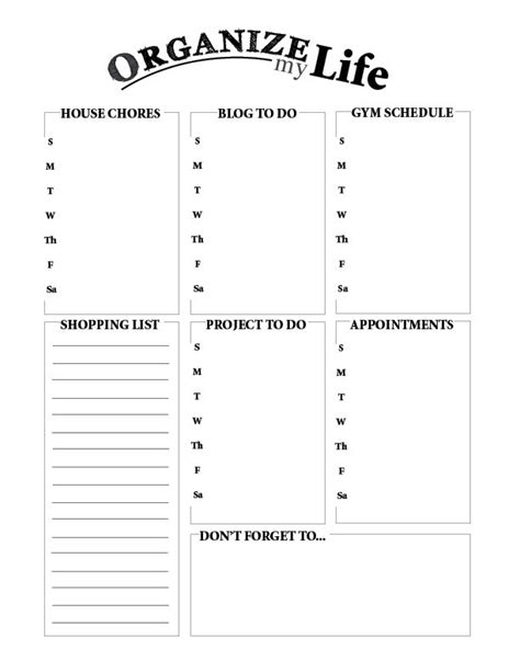 Free Printable Template To Help You Stay Organized And Keep Track Of