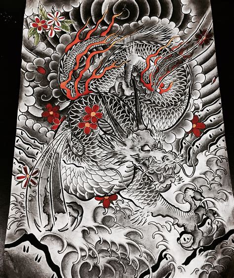 Irezumi Japanese Tattoo Dragon Sakura Hình Xăm Tatoo Hình Xăm Rồng