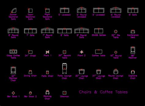 chairs  coffee tables dwg block  autocad designs cad