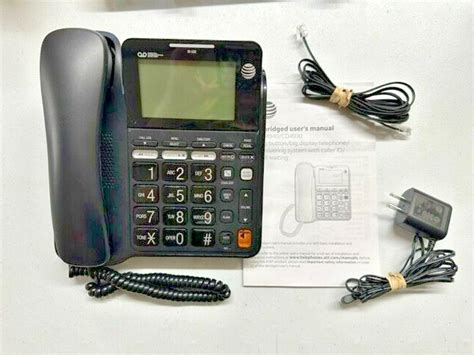 Atandt Cd4930 Corded Answering System Caller Id Landline Phone Large