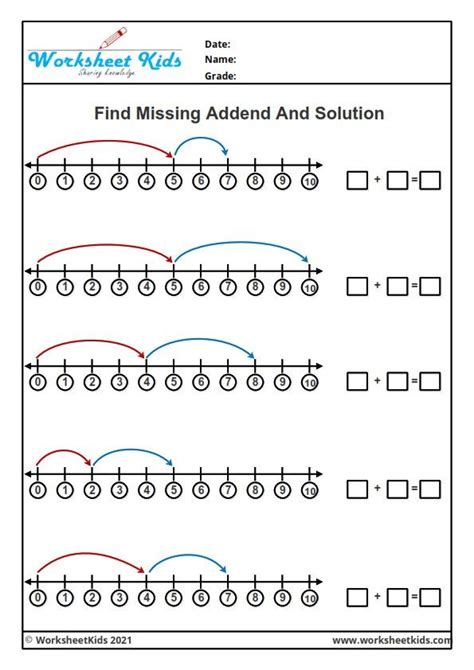 Grade 1 Number Line Addition Worksheet Activities In 2021 Addition